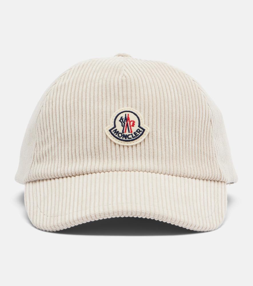 moncler logo corduroy baseball cap