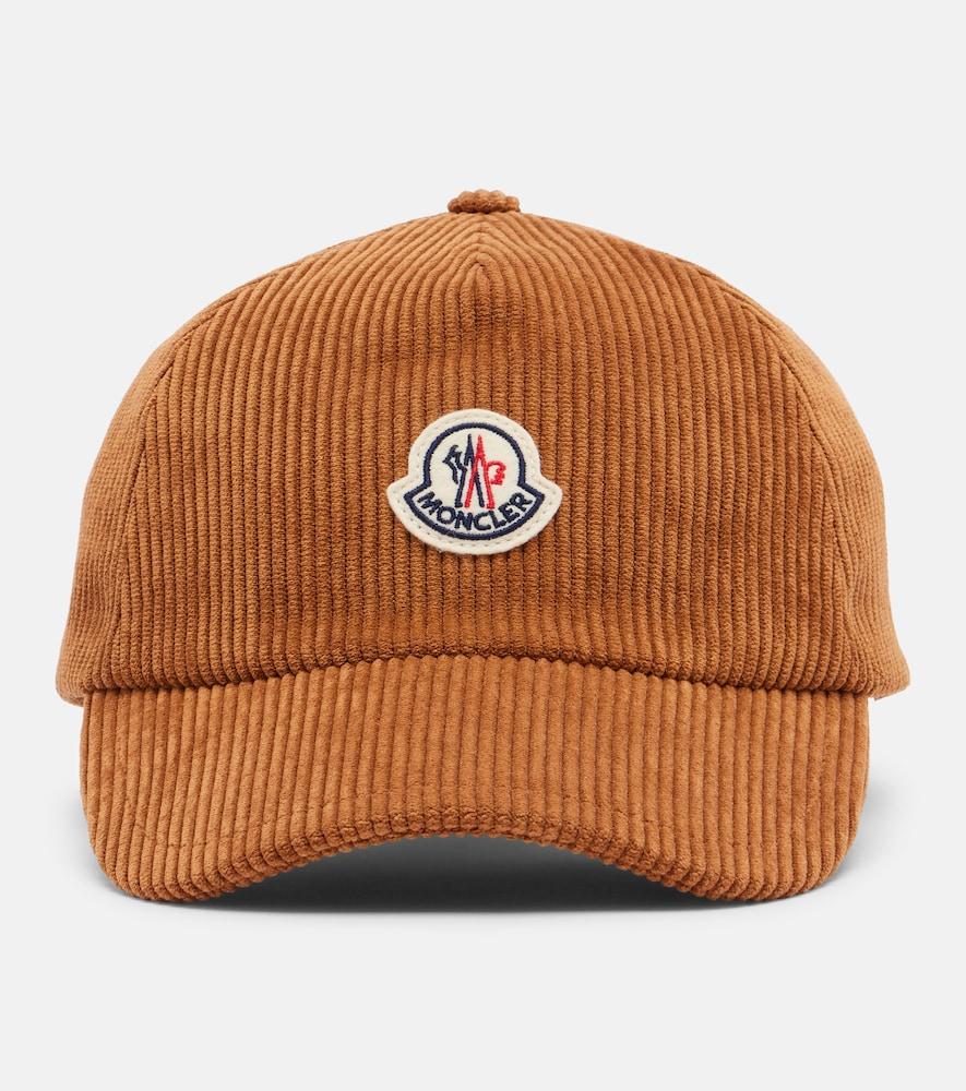 moncler logo corduroy baseball cap