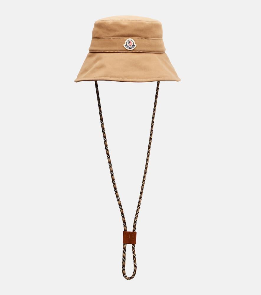 moncler logo cotton canvas bucket hat
