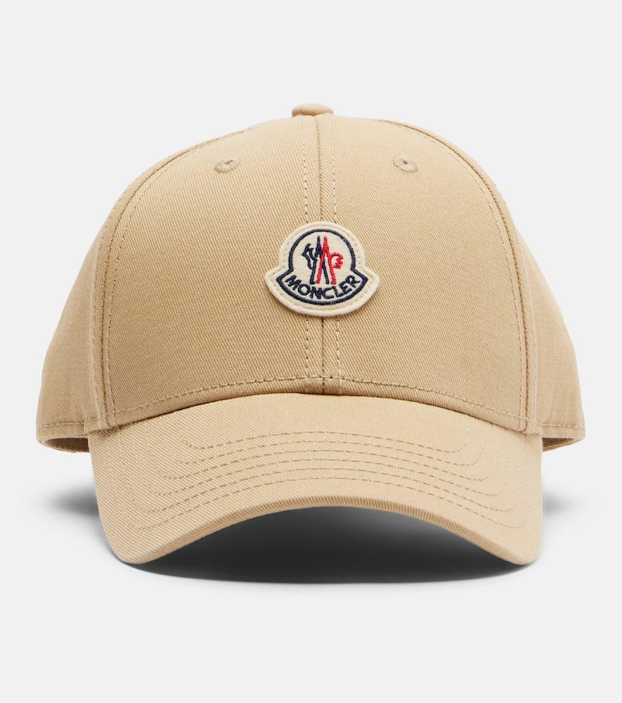 moncler logo cotton gabardine baseball cap