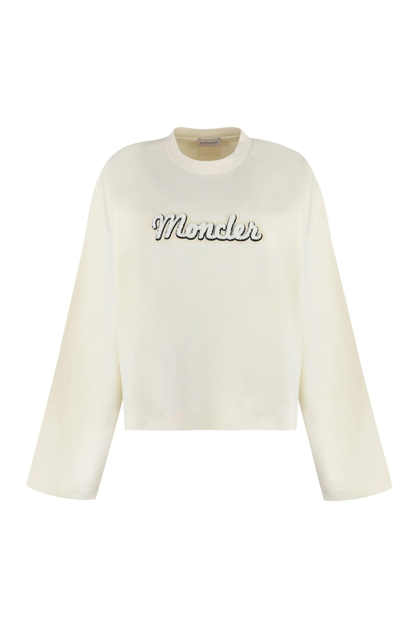 moncler logo detail cotton sweatshirt