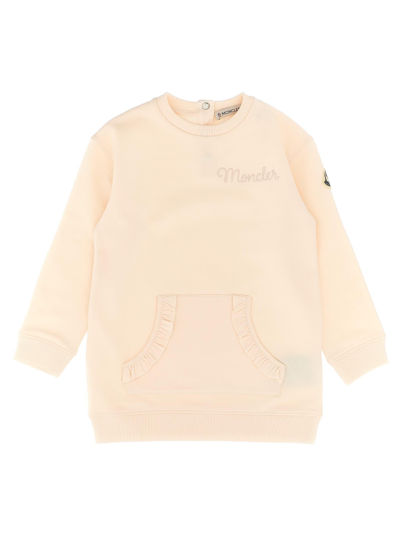 moncler logo embroidery dress