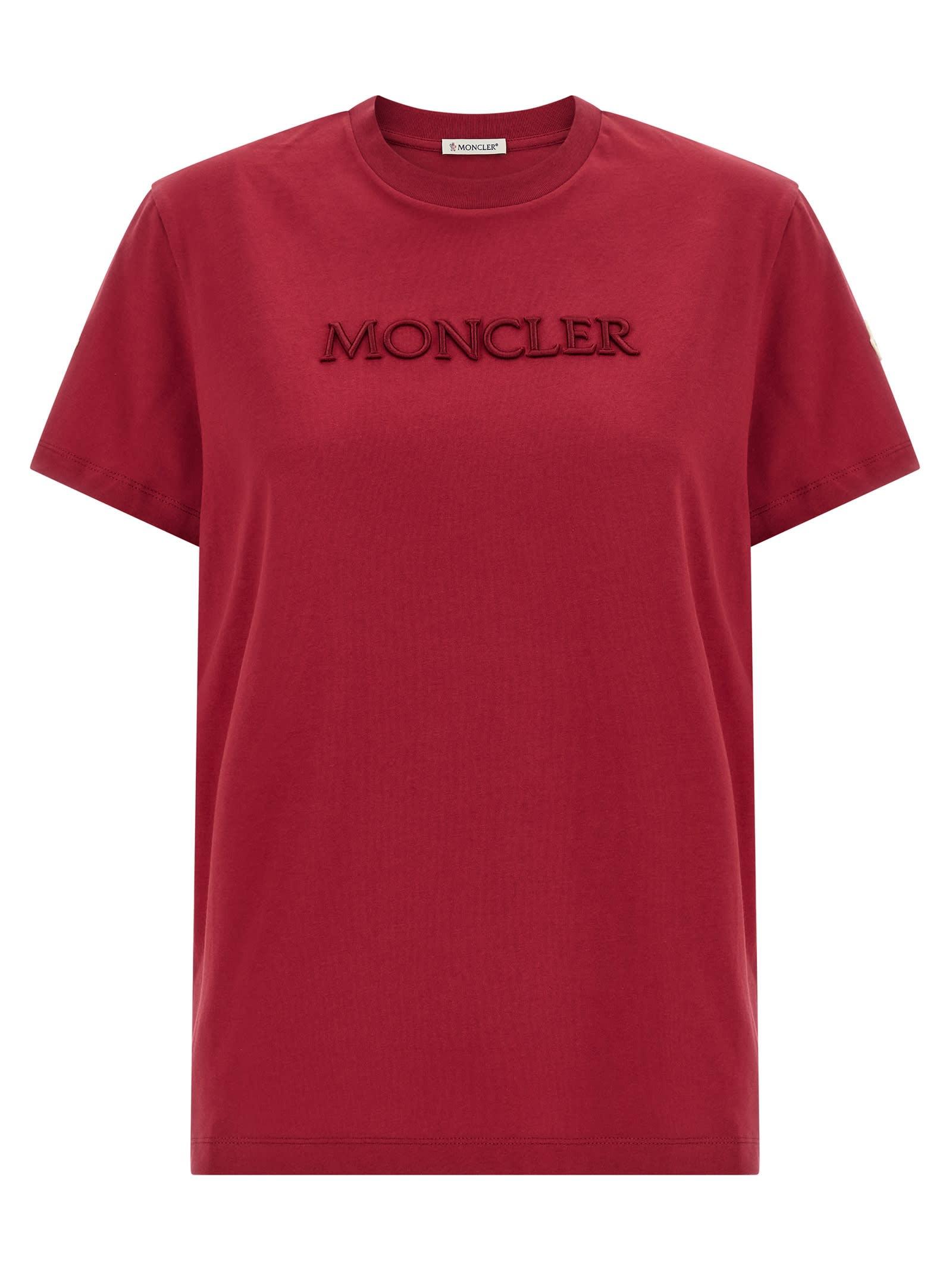 moncler logo embroidery t-shirt