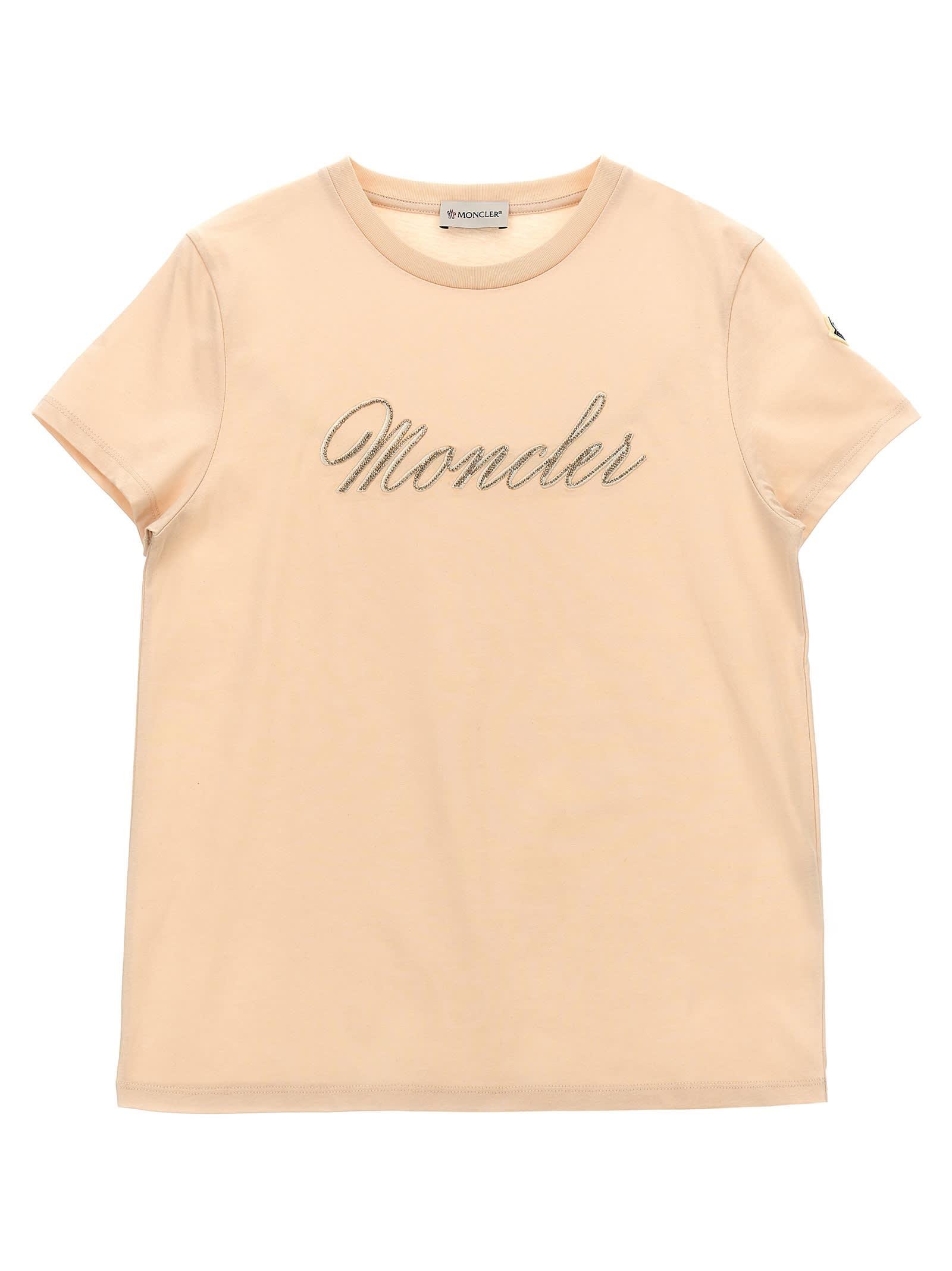 moncler logo embroidery t-shirt
