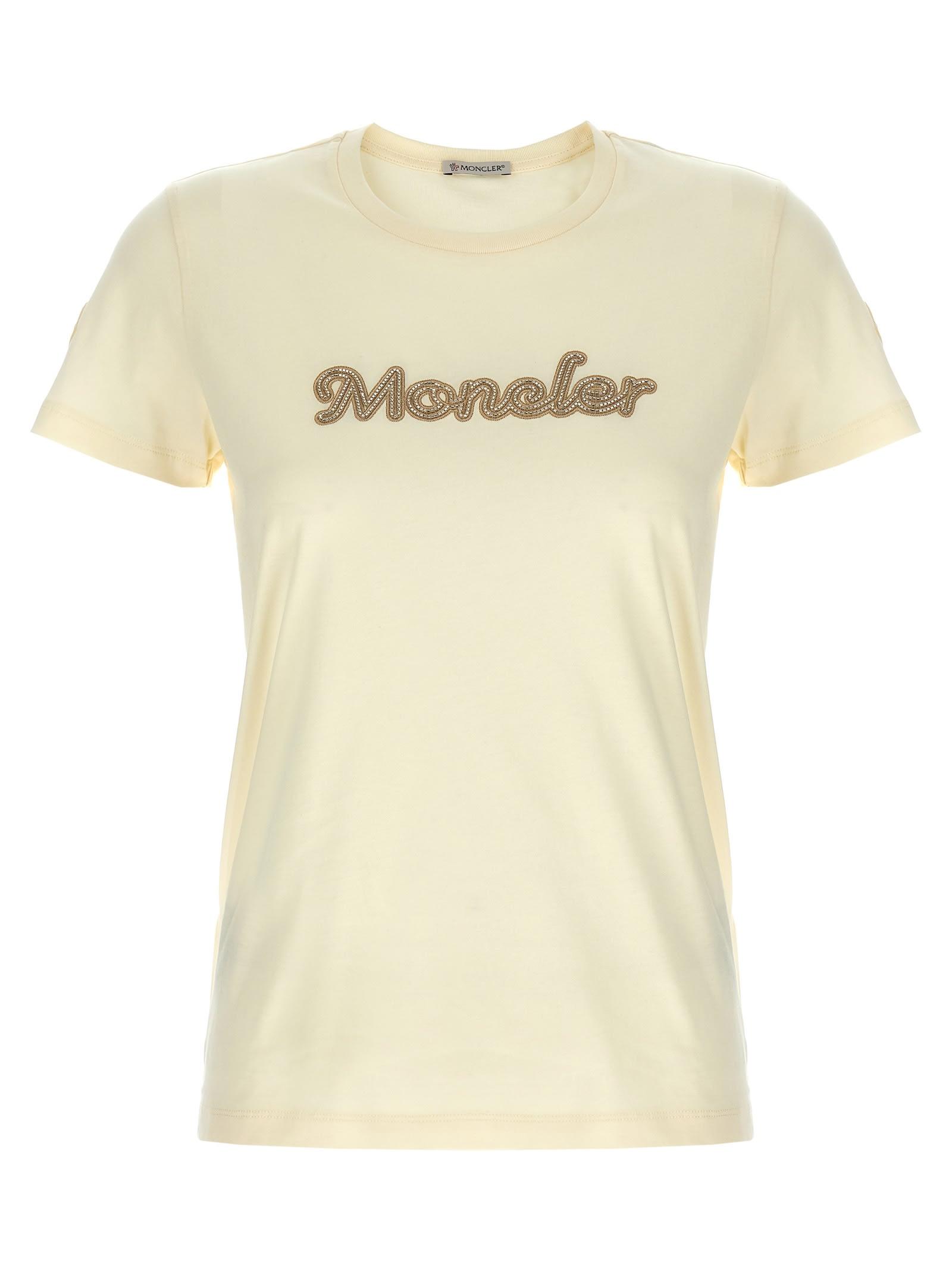 moncler logo embroidery t-shirt