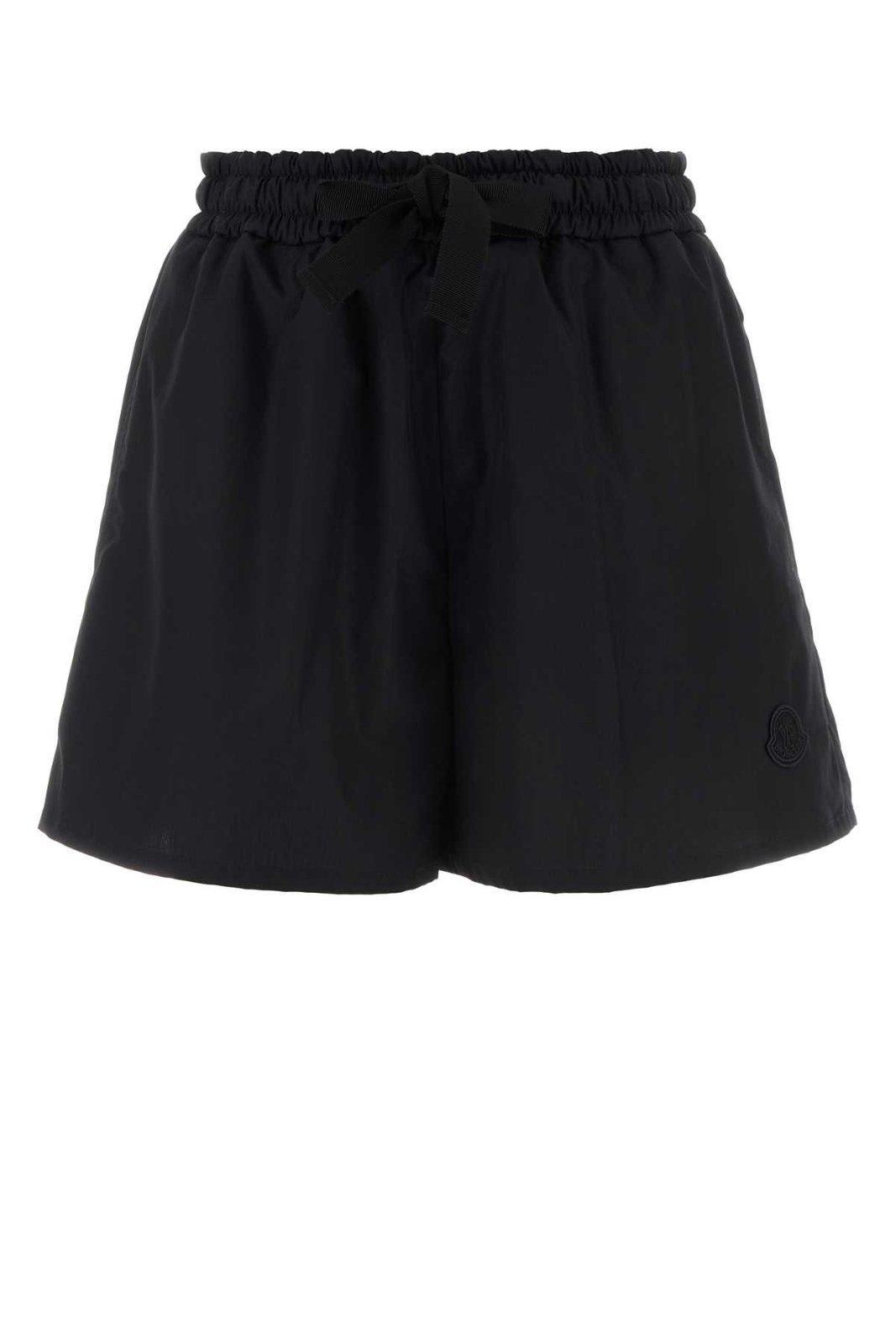 moncler logo patch drawstring shorts