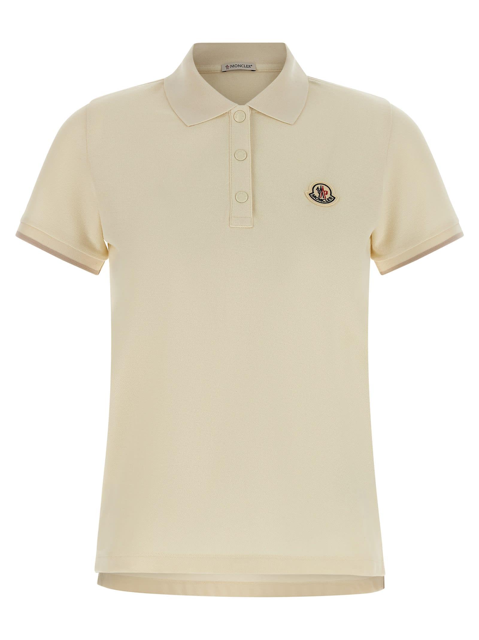 moncler logo patch polo shirt