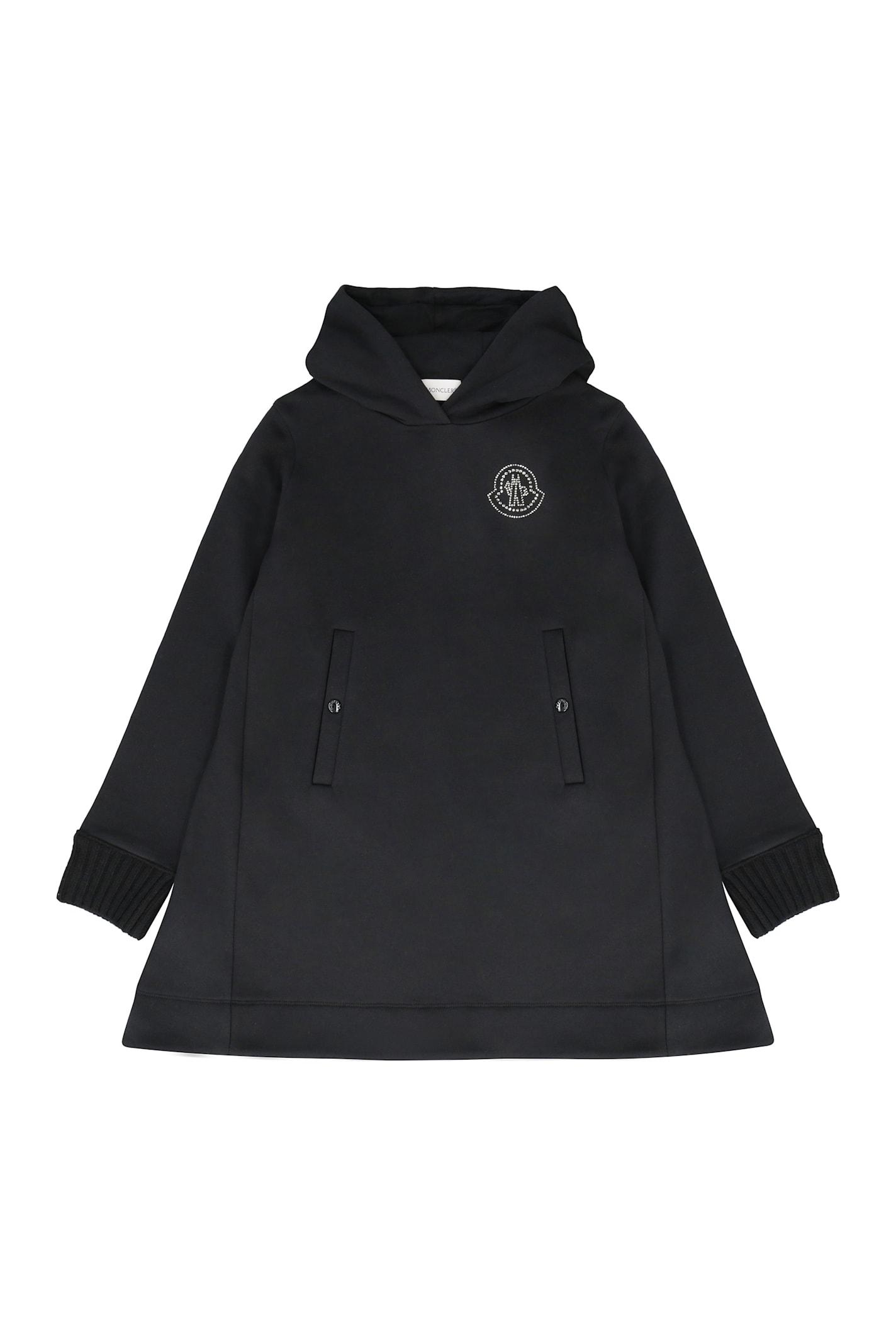 moncler logo print cotton sweatdress
