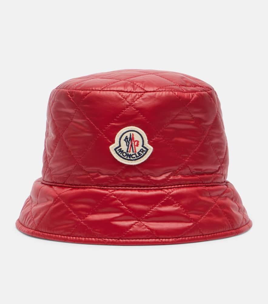 moncler logo quilted bucket hat