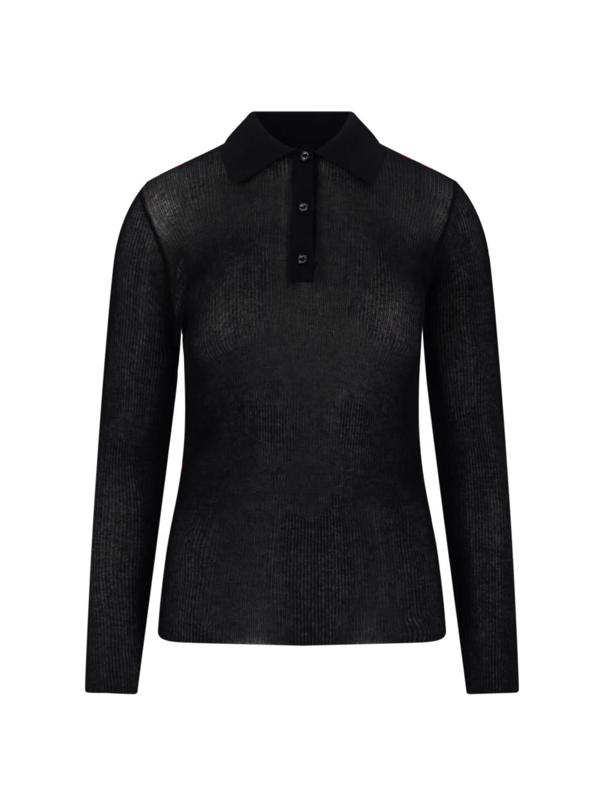 moncler logo ribbed top