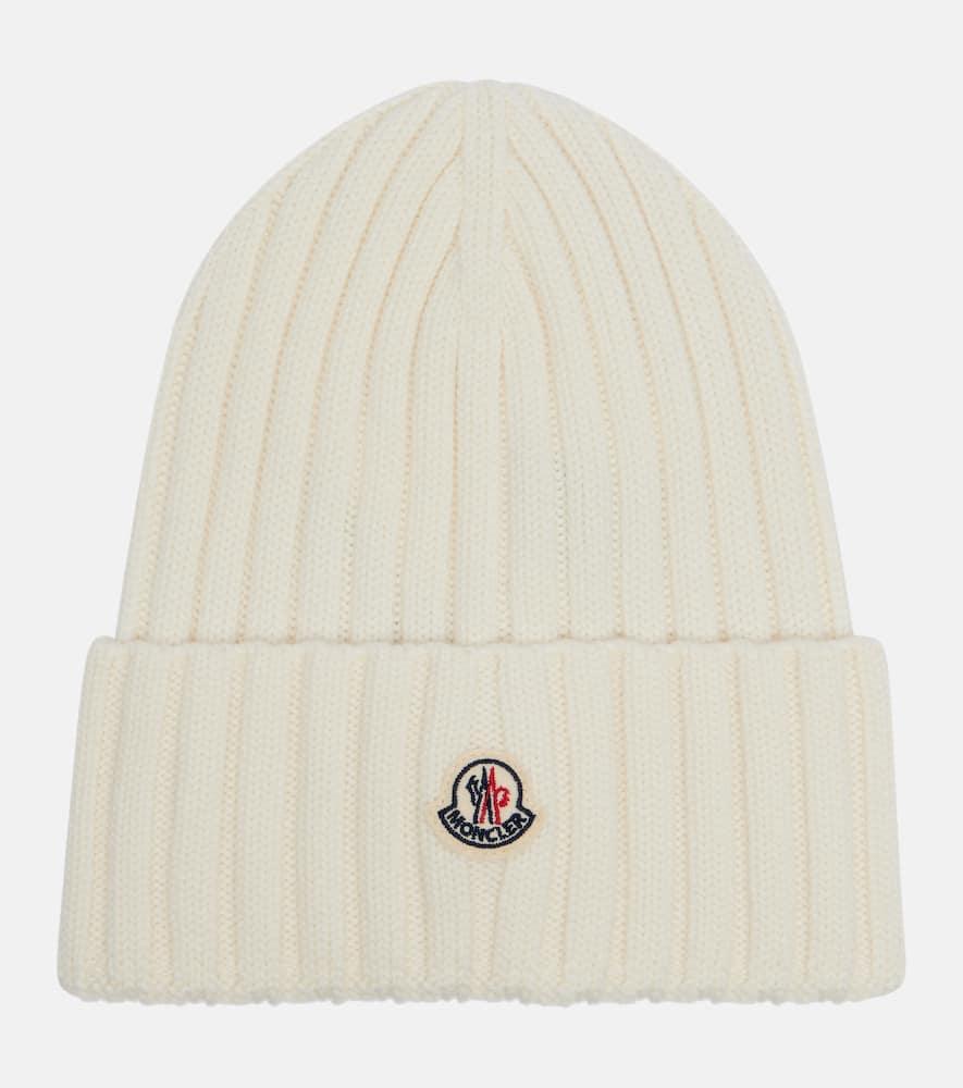 moncler logo virgin wool beanie