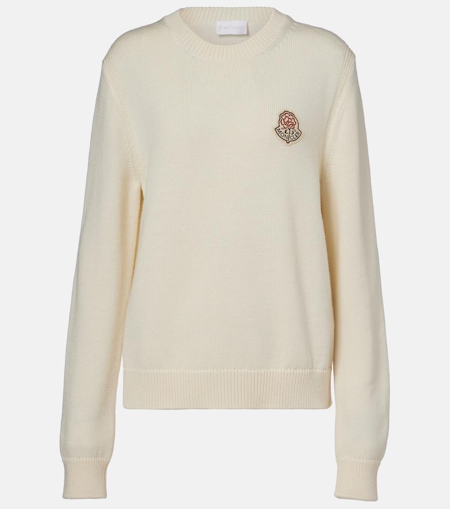 moncler logo virgin wool sweater