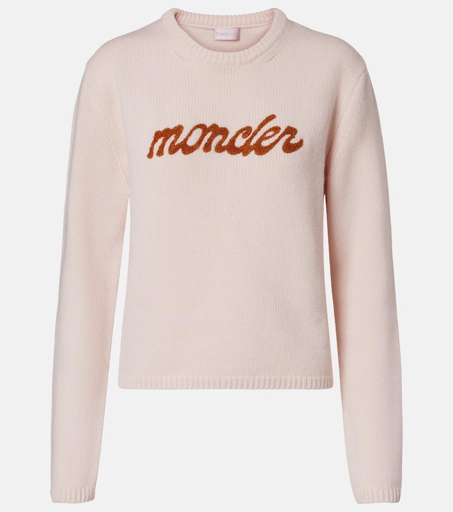 moncler logo wool and cashmere sweater