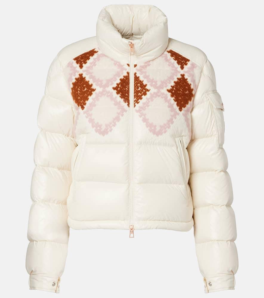 moncler megara embroidered down jacket