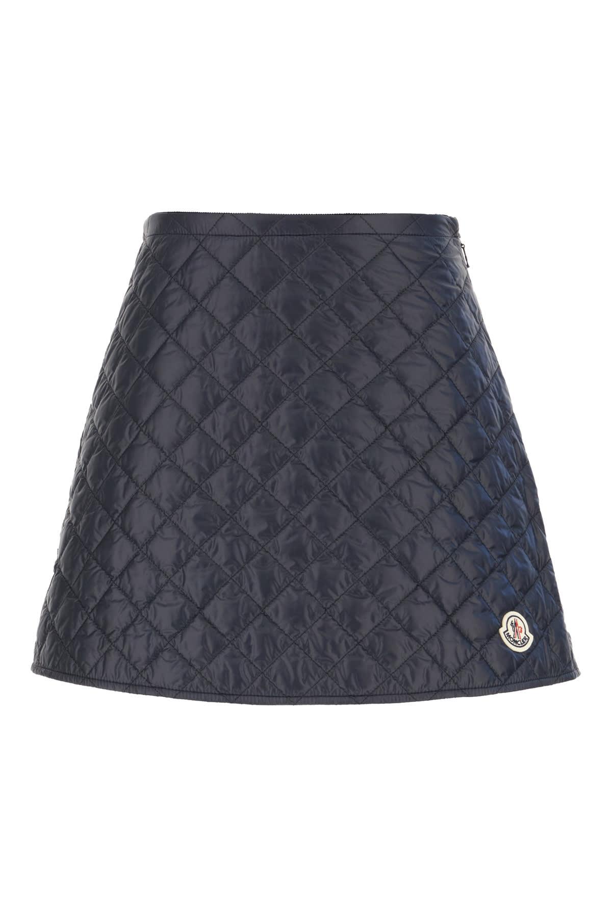 moncler midnight blue nylon mini skirt