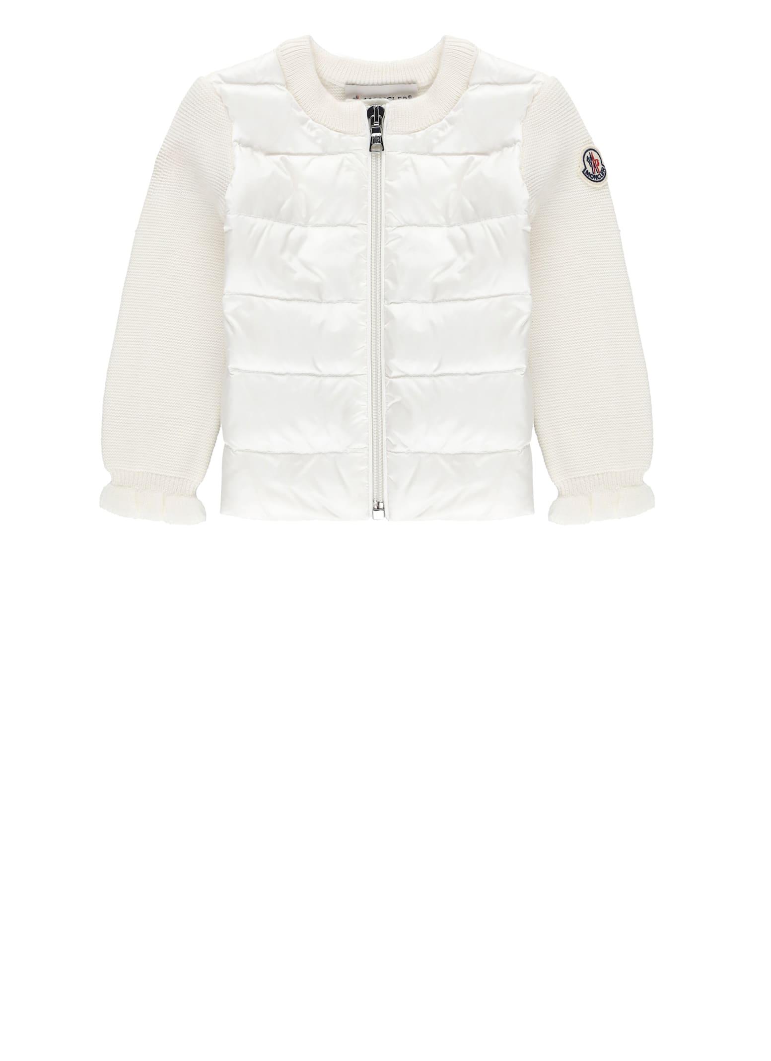 moncler padded cardigan with logo