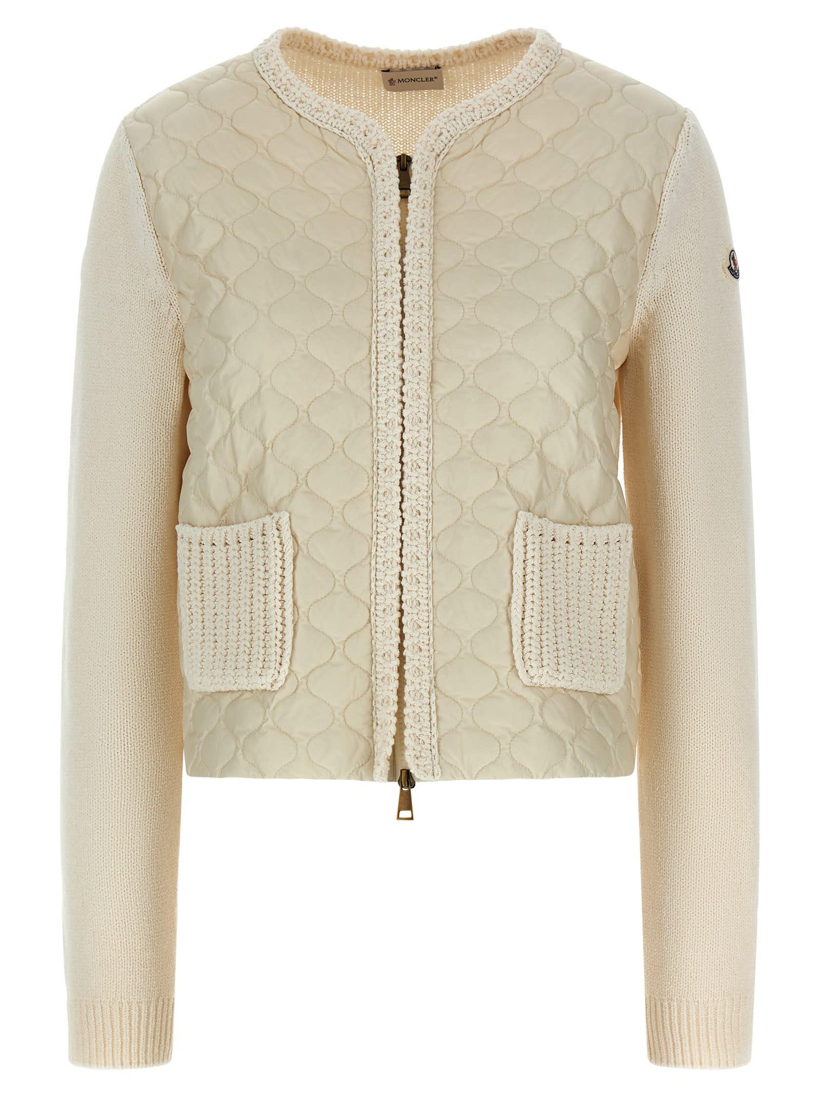 moncler padded cardigan