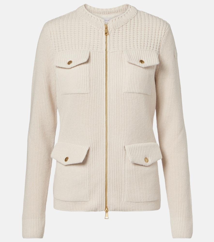 moncler padded virgin wool cardigan