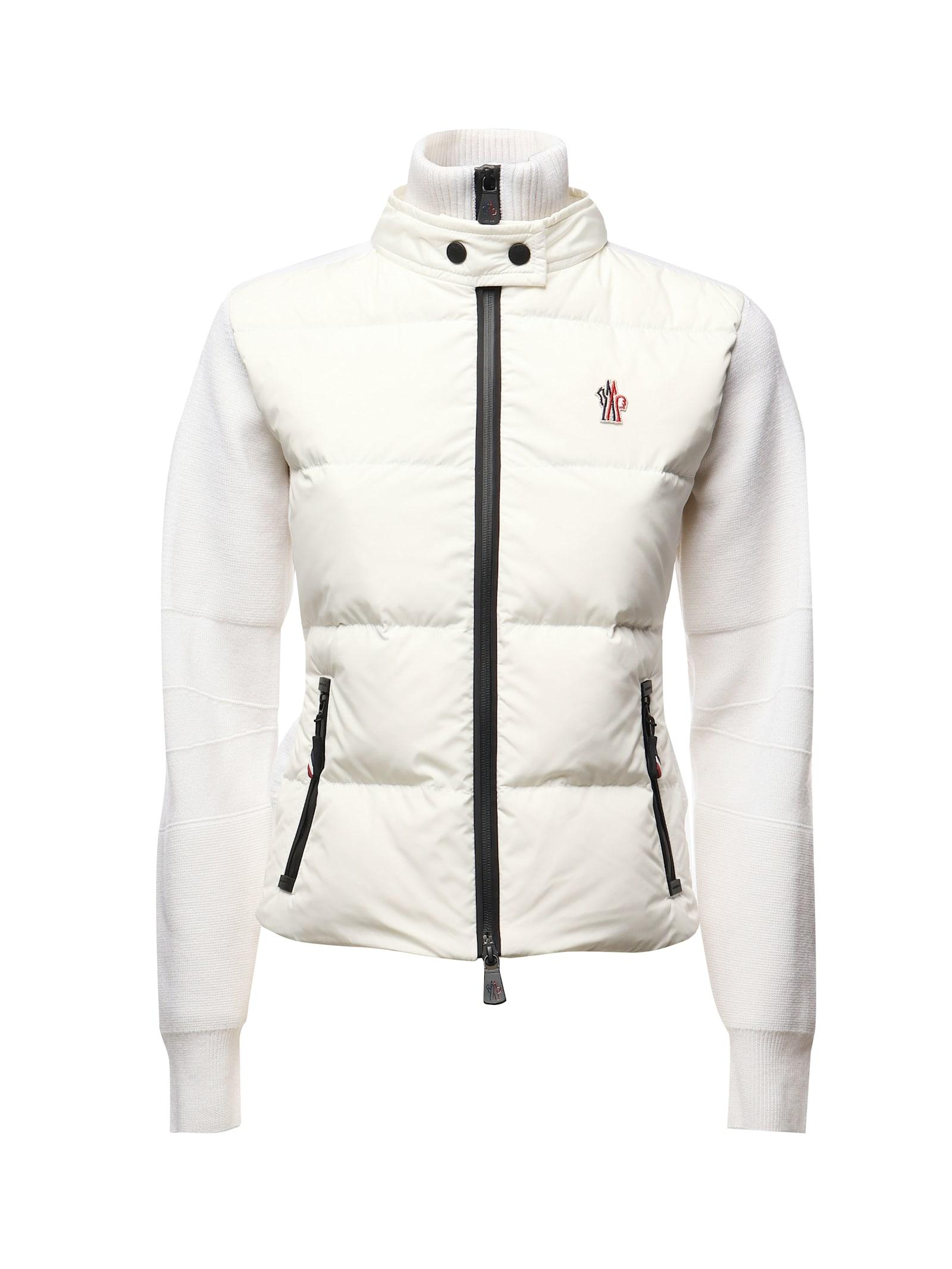 moncler padded wool cardigan with zipper