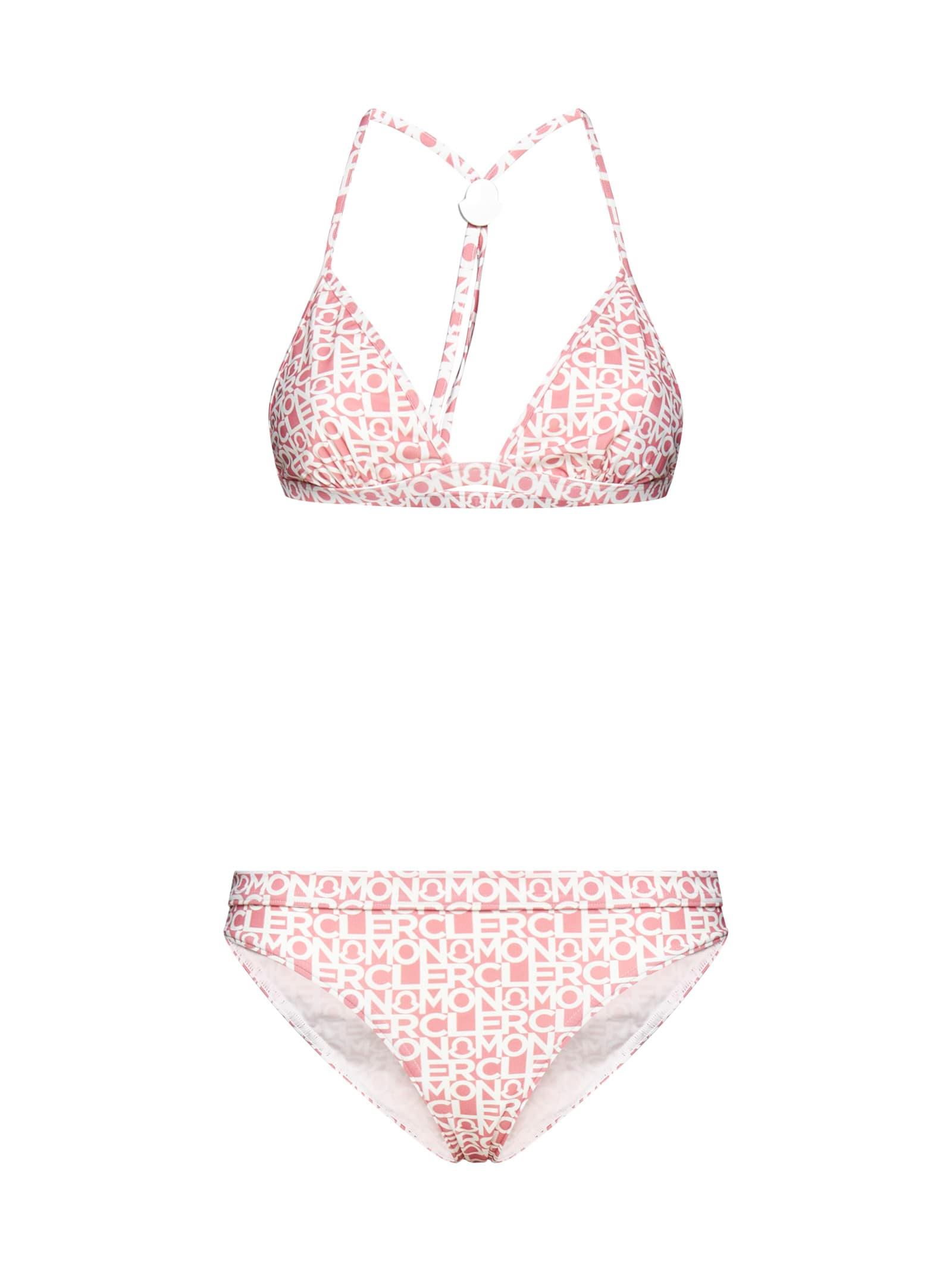 moncler pink logoed bikini