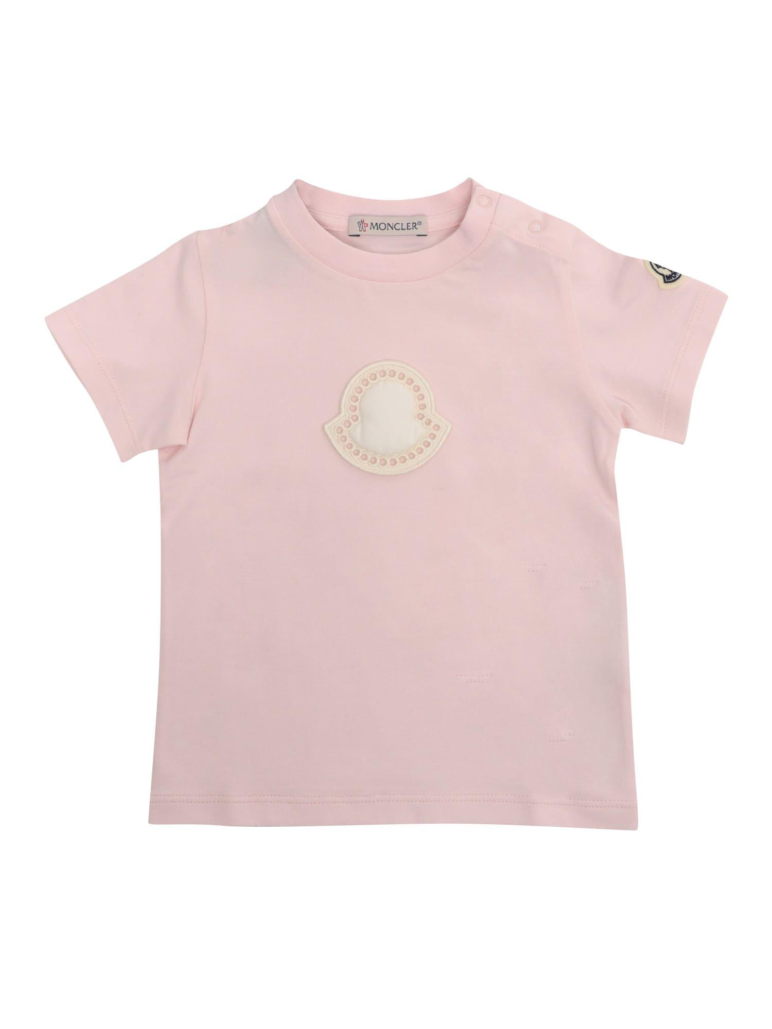 moncler pink t-shirt with logo