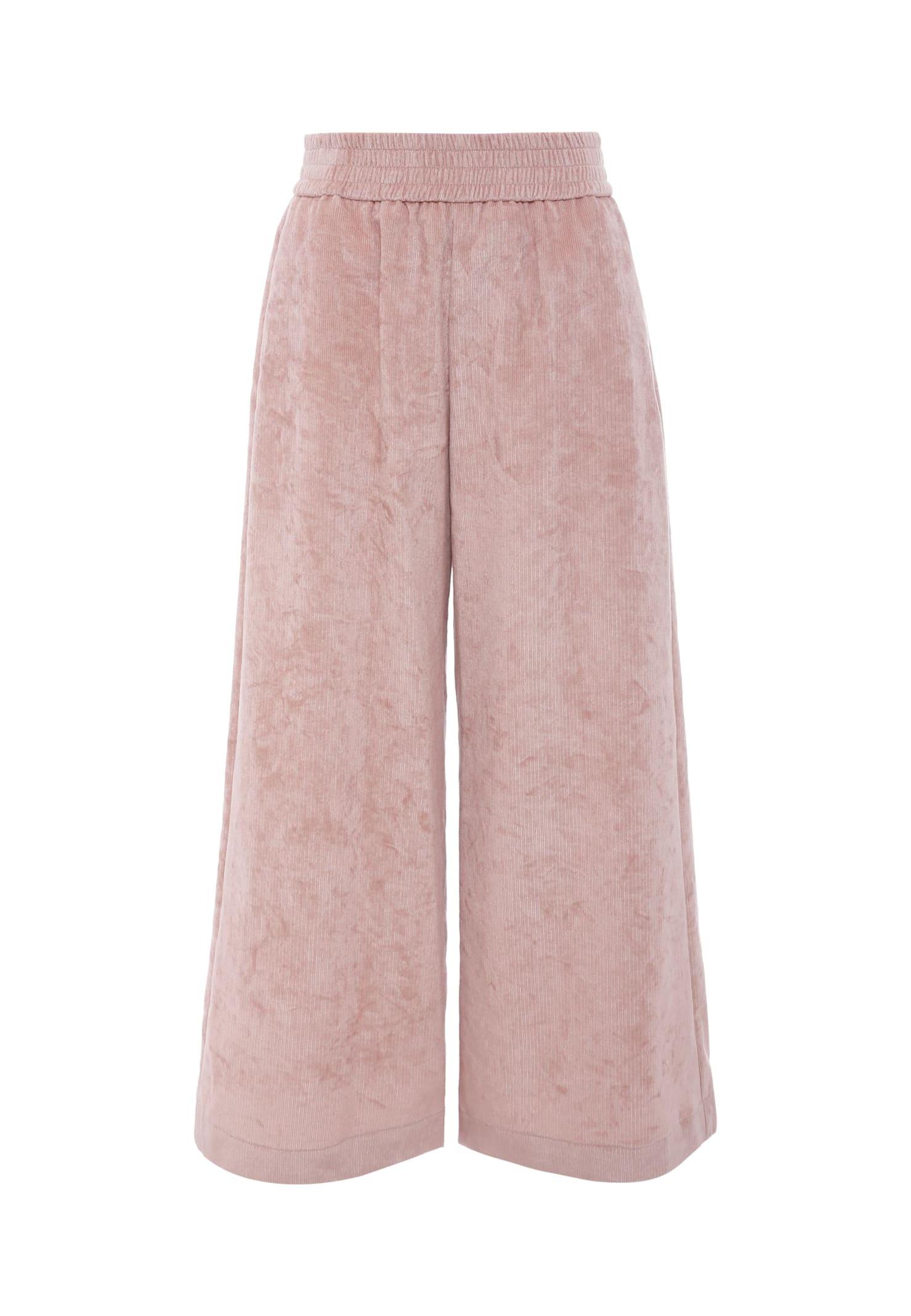 moncler pink trousers for girl with logo