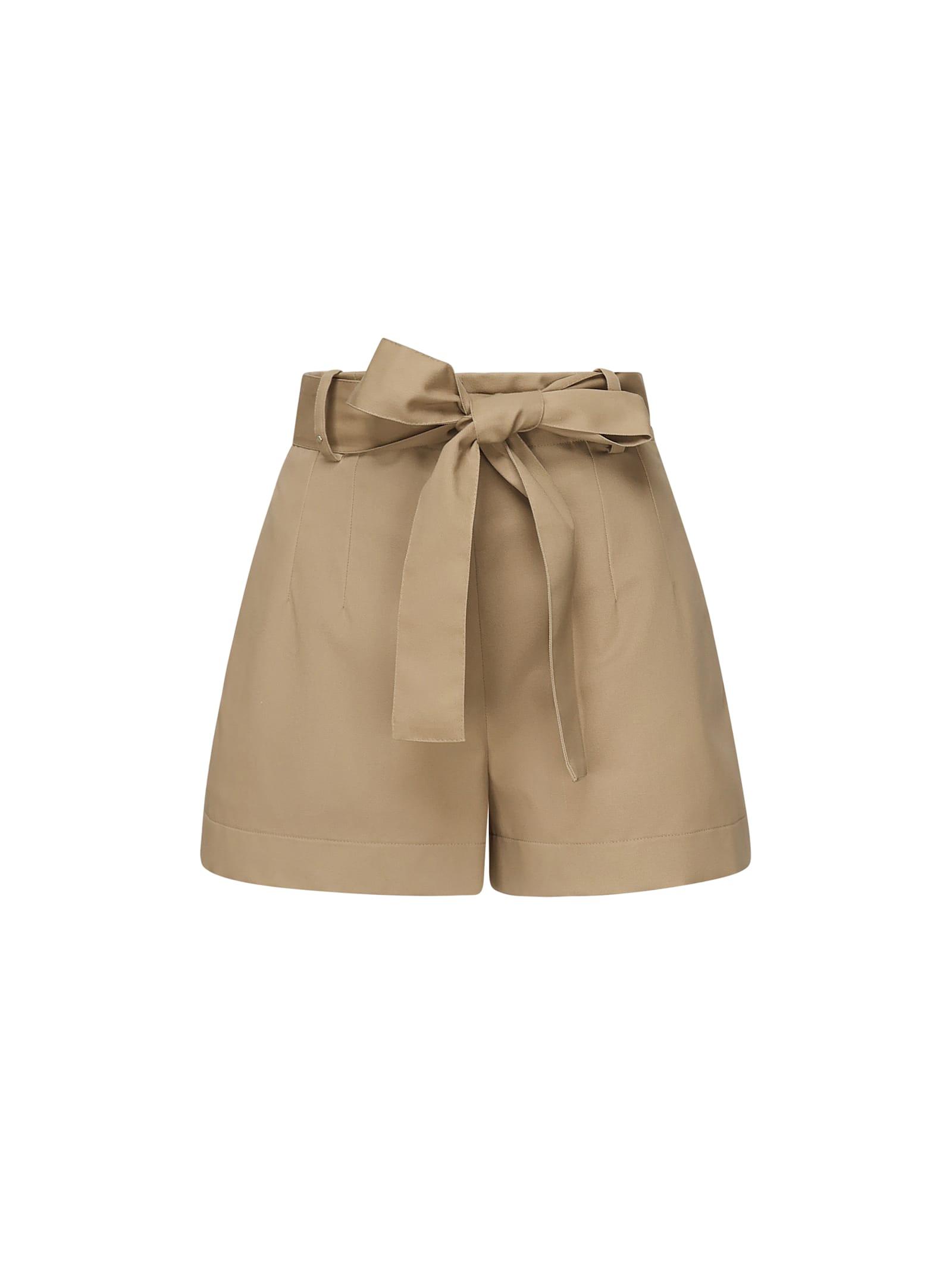moncler pleat detailed belted shorts