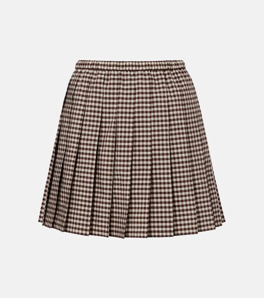 moncler pleated gingham cotton