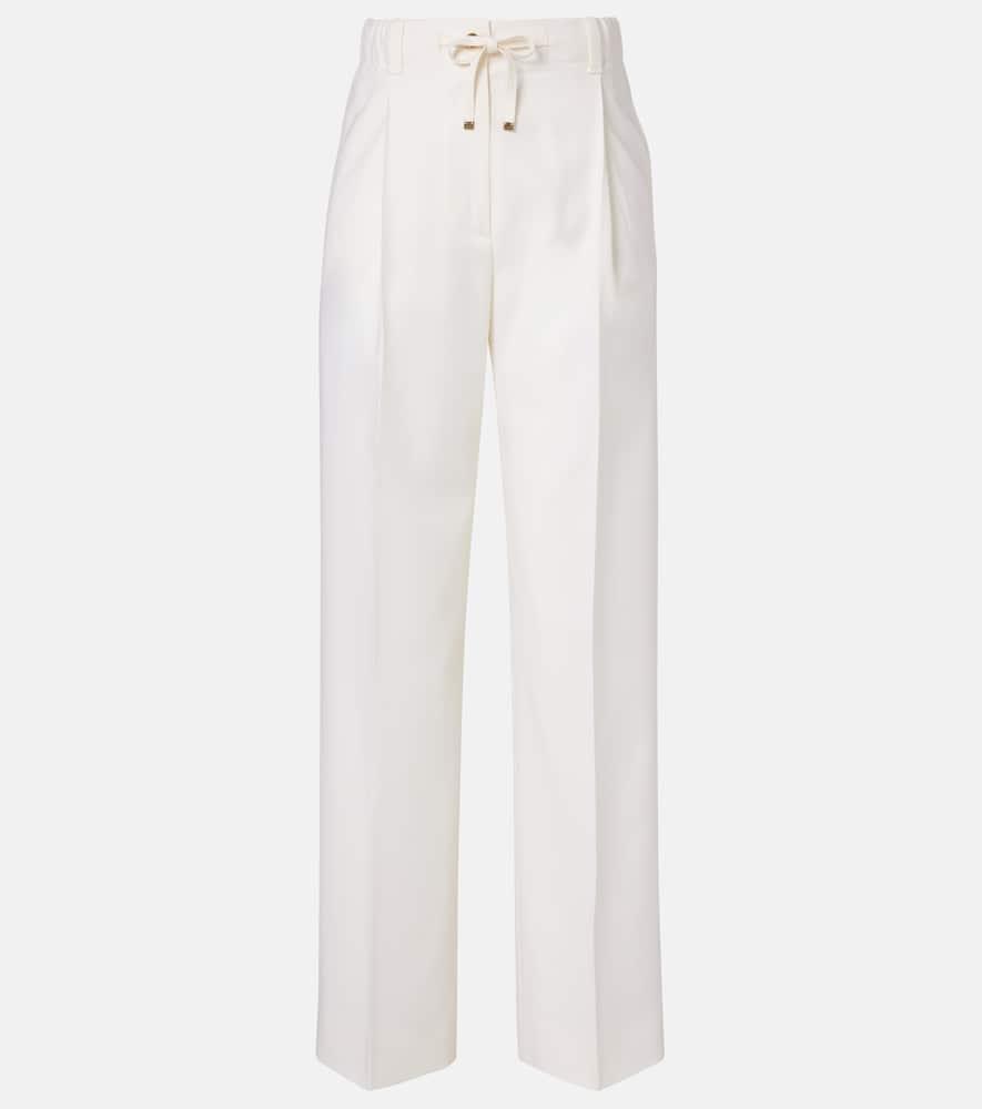 moncler pleated wool straight pants