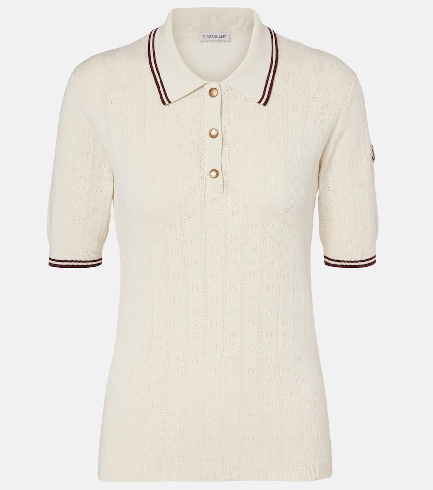 moncler pointelle cotton polo shirt