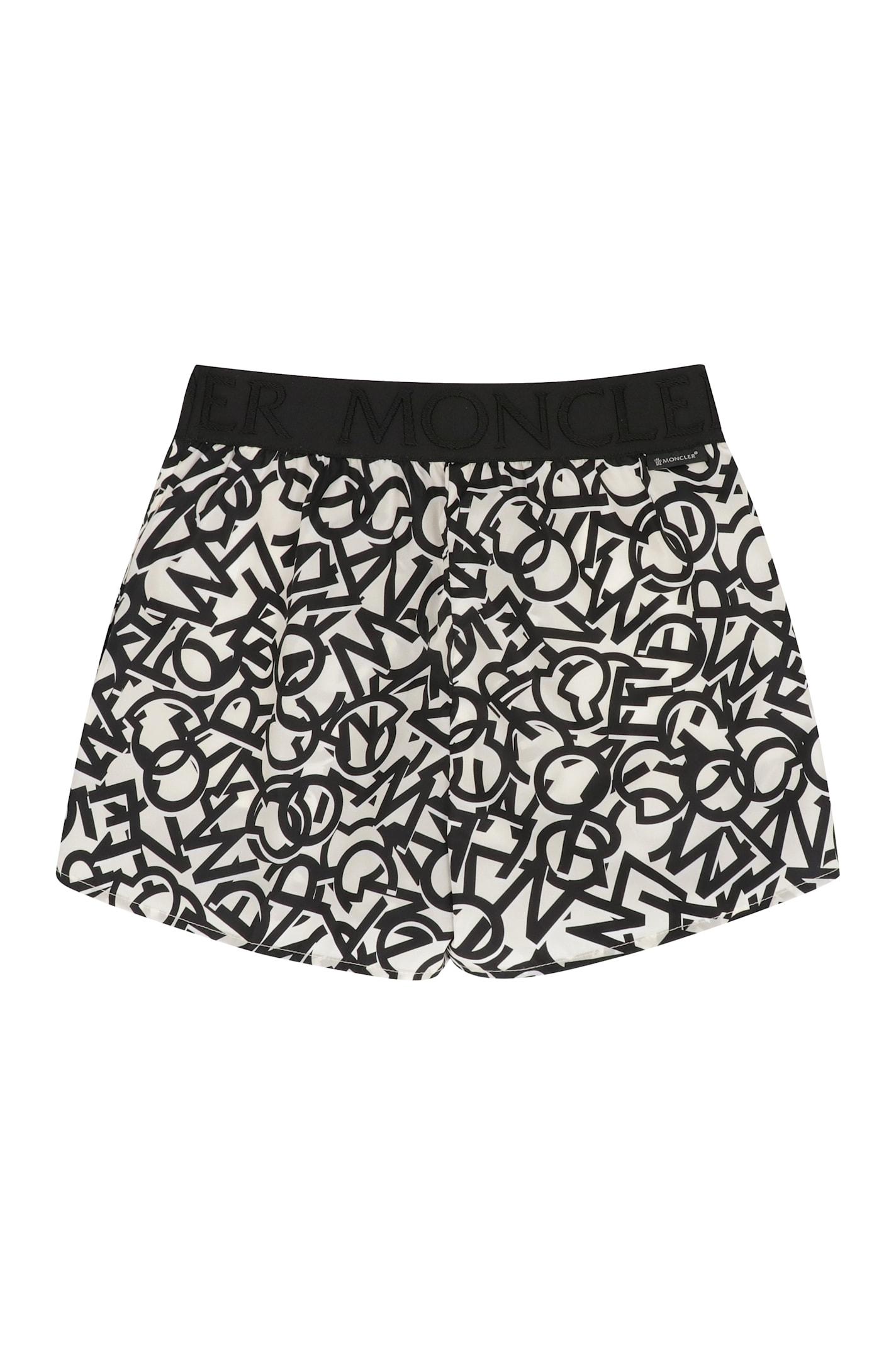 moncler printed techno fabric shorts