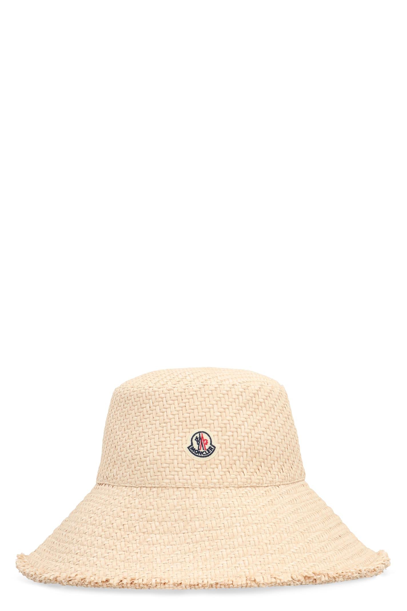 moncler raffia wide brim hat