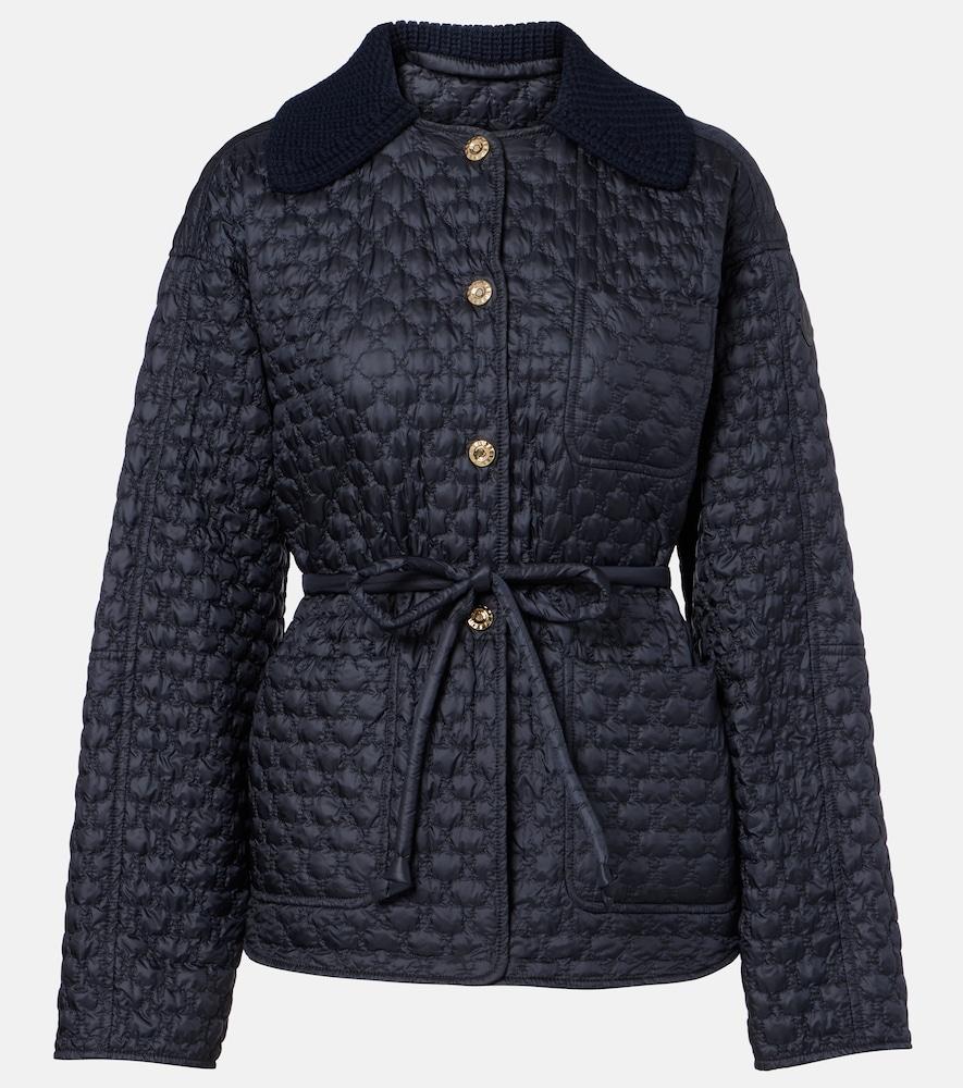 moncler raray belted quilted down jacket