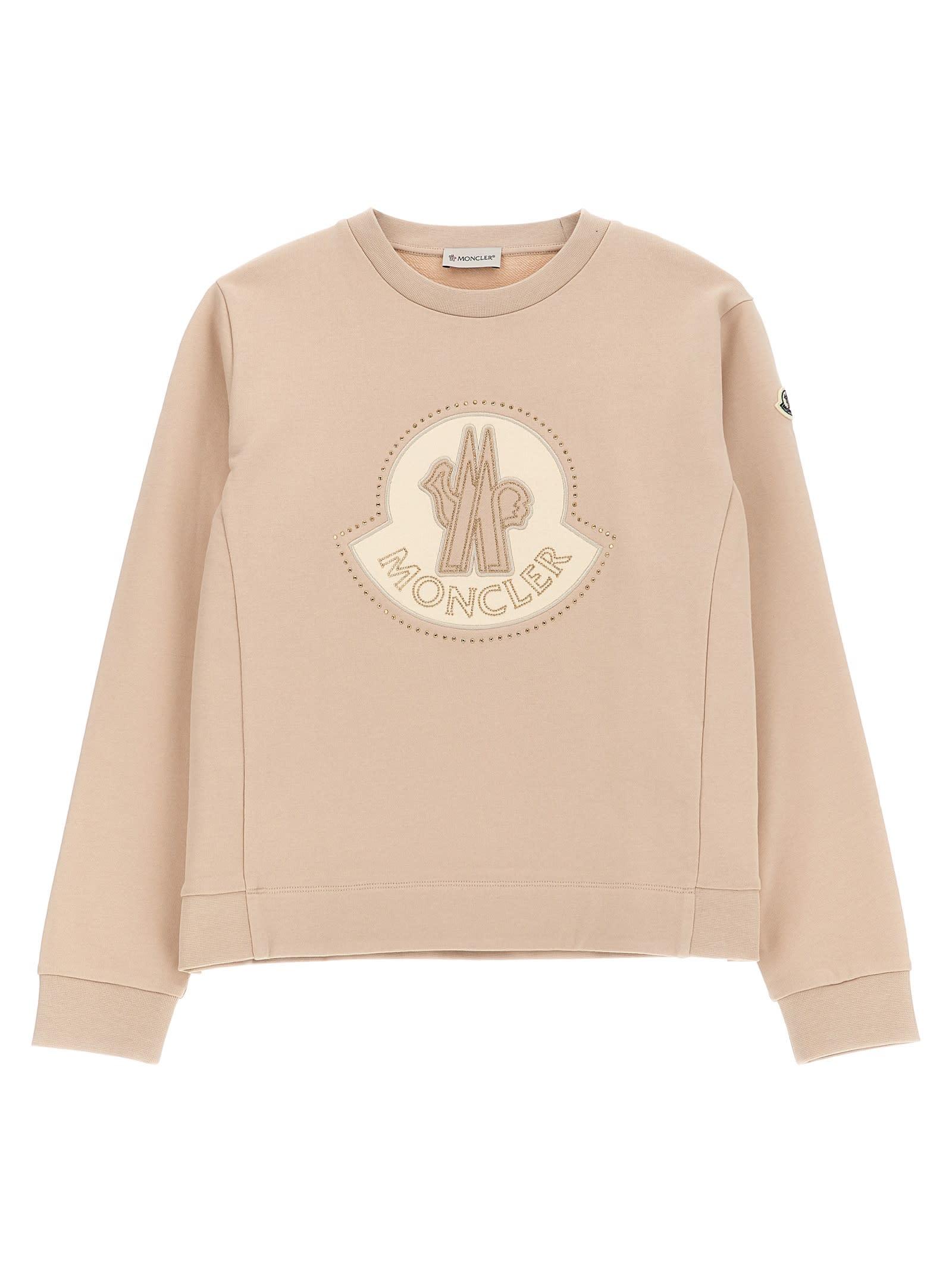 moncler rhinestone logo sweatshirt
