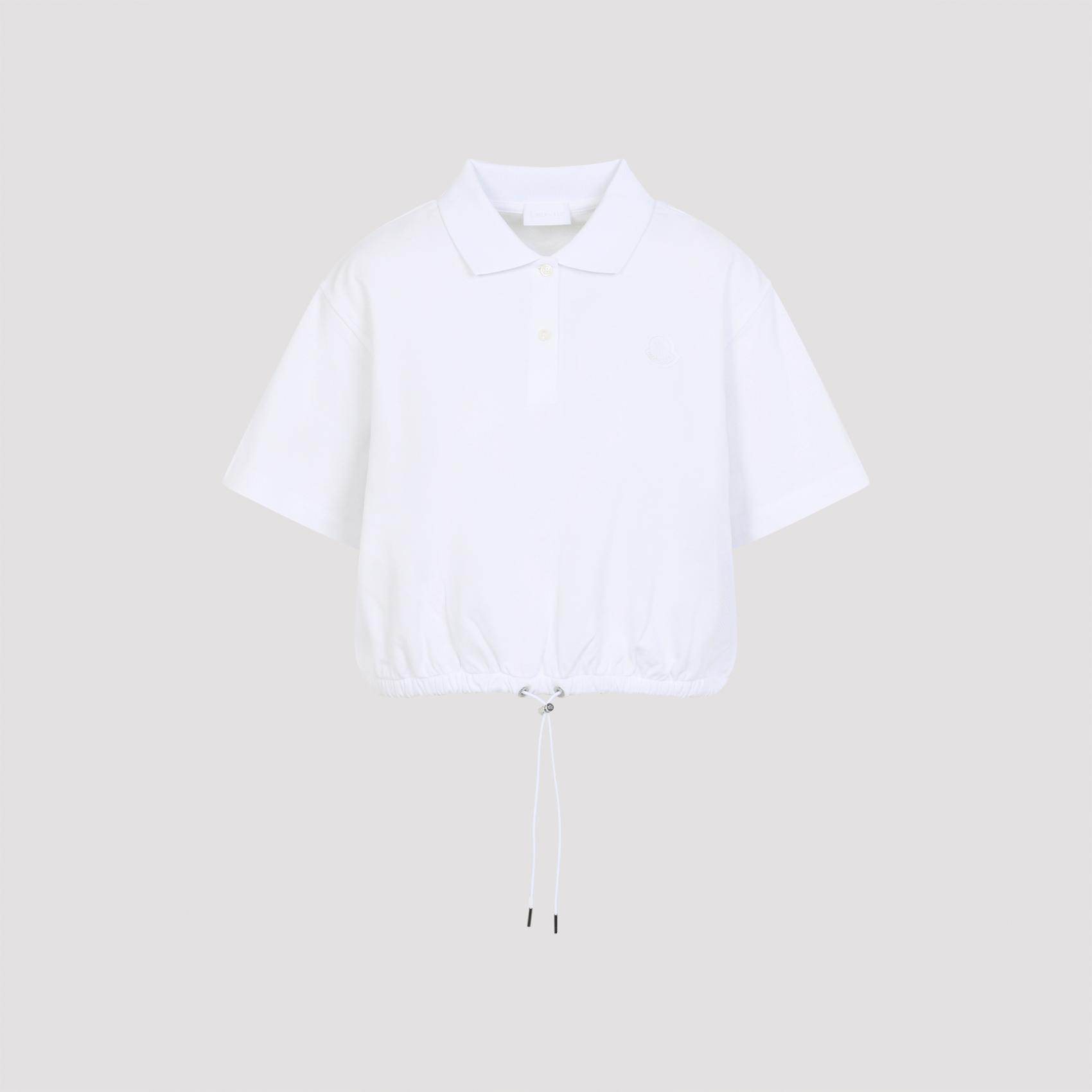 moncler short sleeves polo white cotton - women