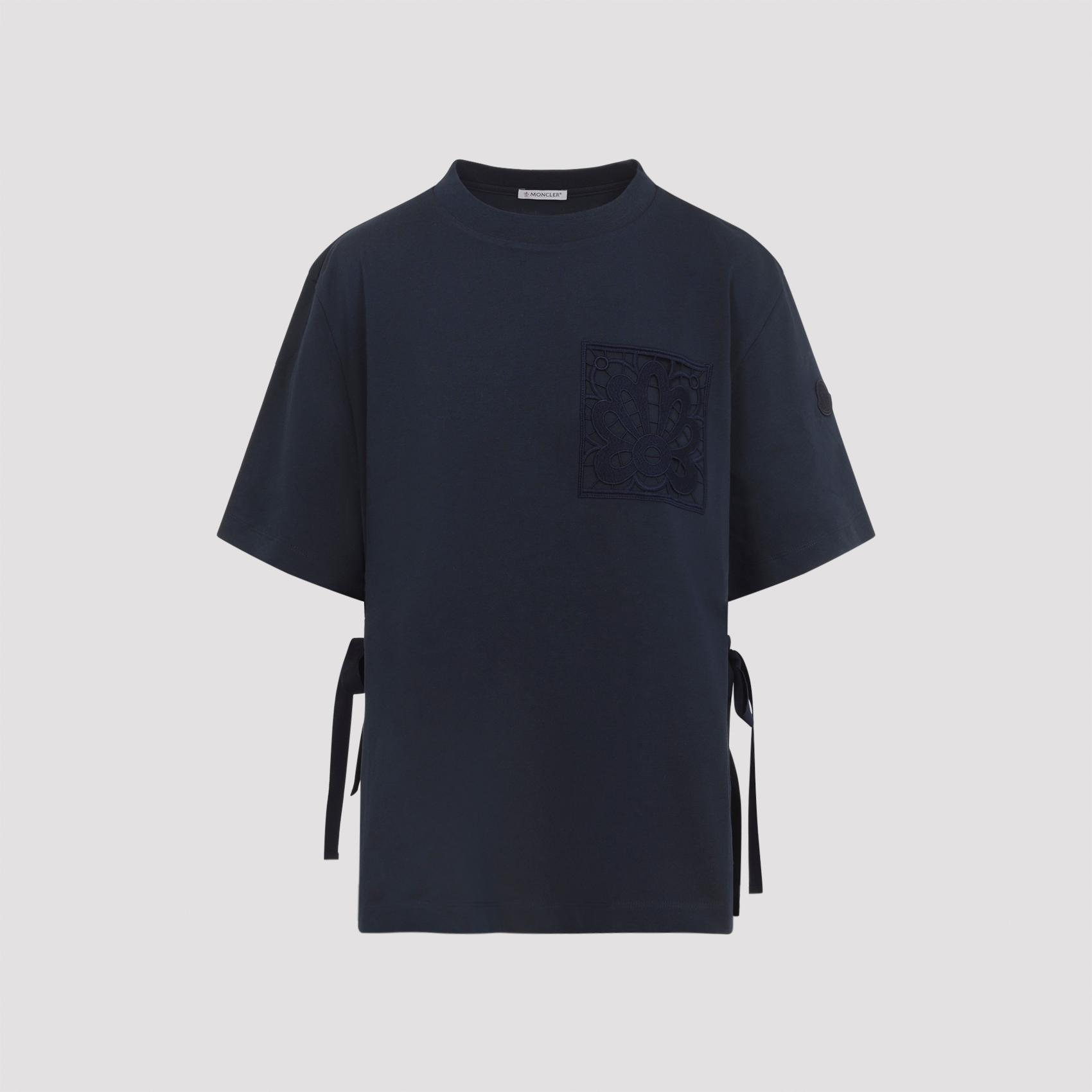 moncler ss t-shirt blue cotton tshirt - women