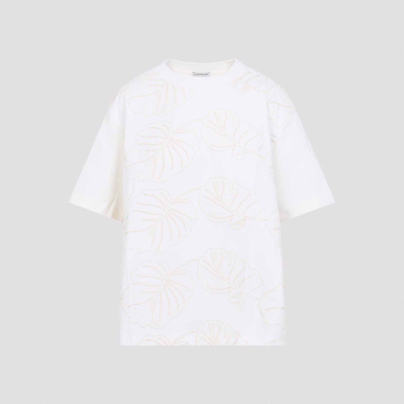 moncler ss t-shirt nude & neutrals cotton tshirt - women