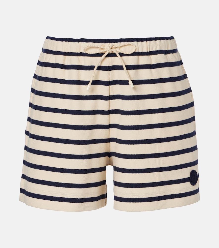 moncler striped cotton jersey shorts