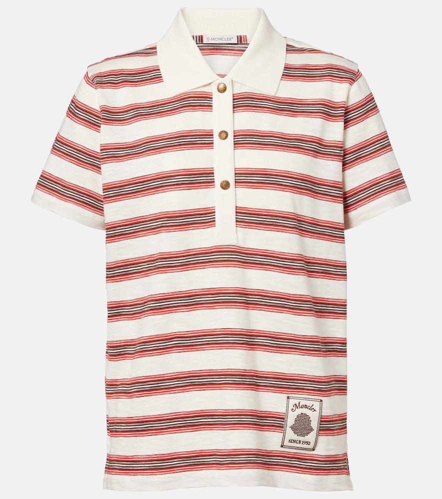 moncler striped cotton polo shirt