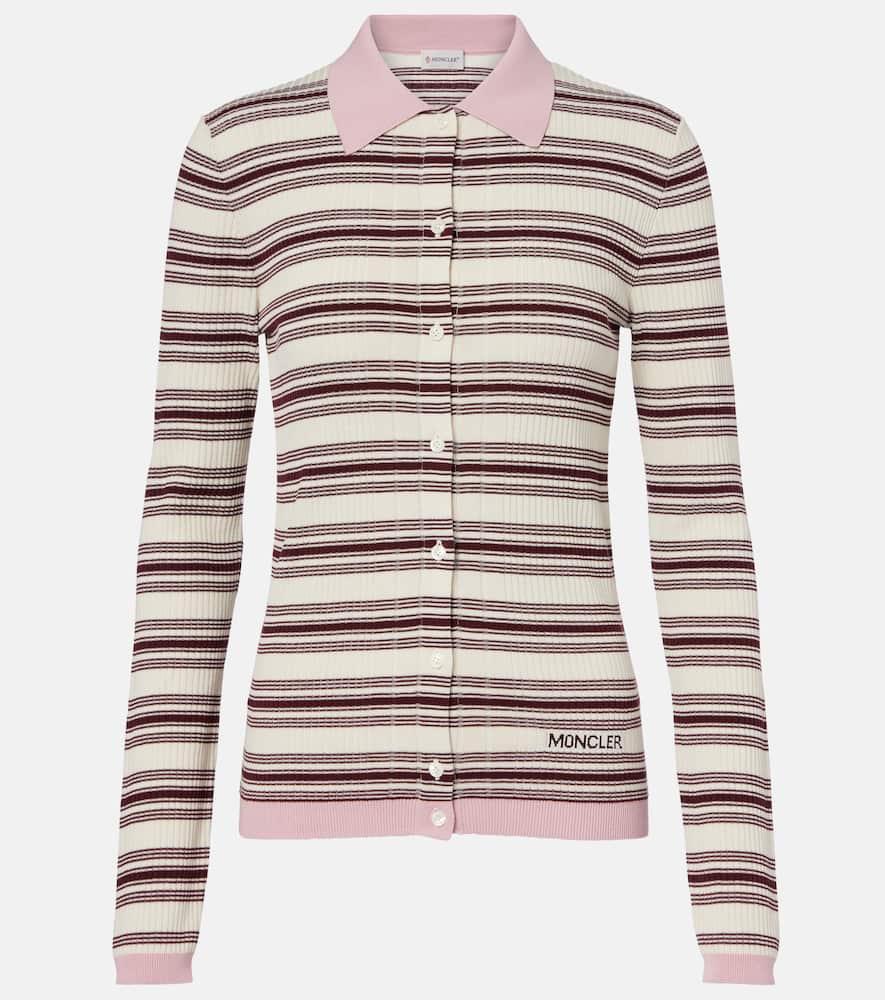 moncler striped cotton polo shirt