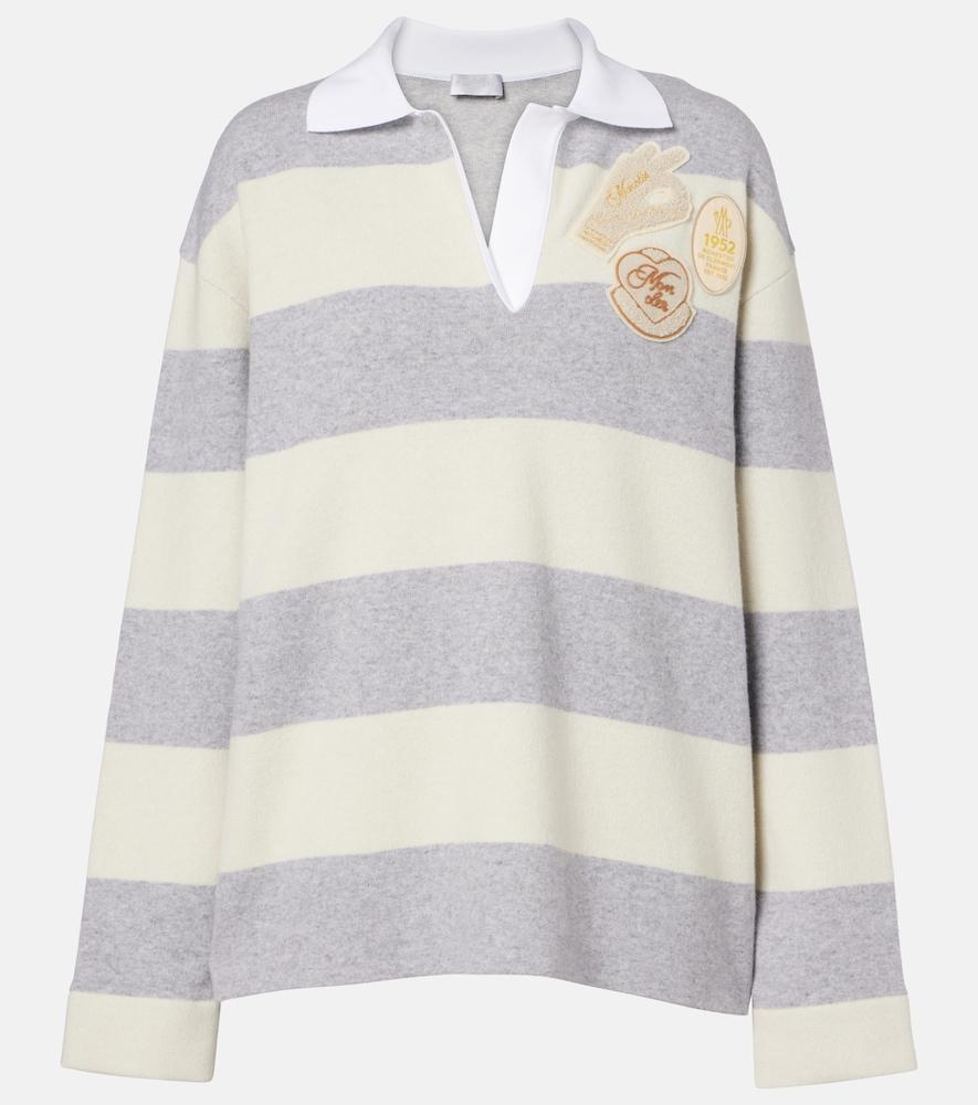 moncler striped wool and cotton