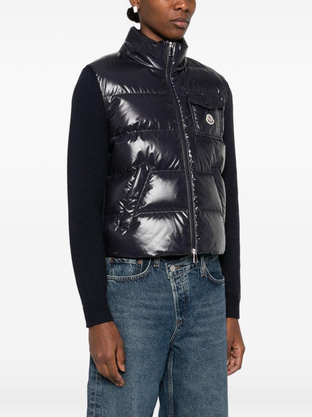 moncler sweaters blue polyamide - women