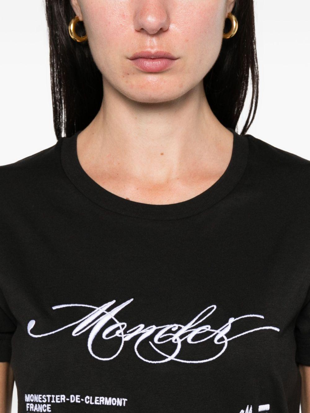 moncler t-shirts and polos black cotton - women