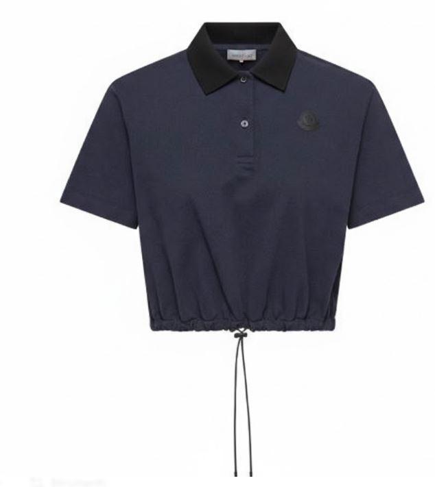 moncler t-shirts and polos navy blue - women