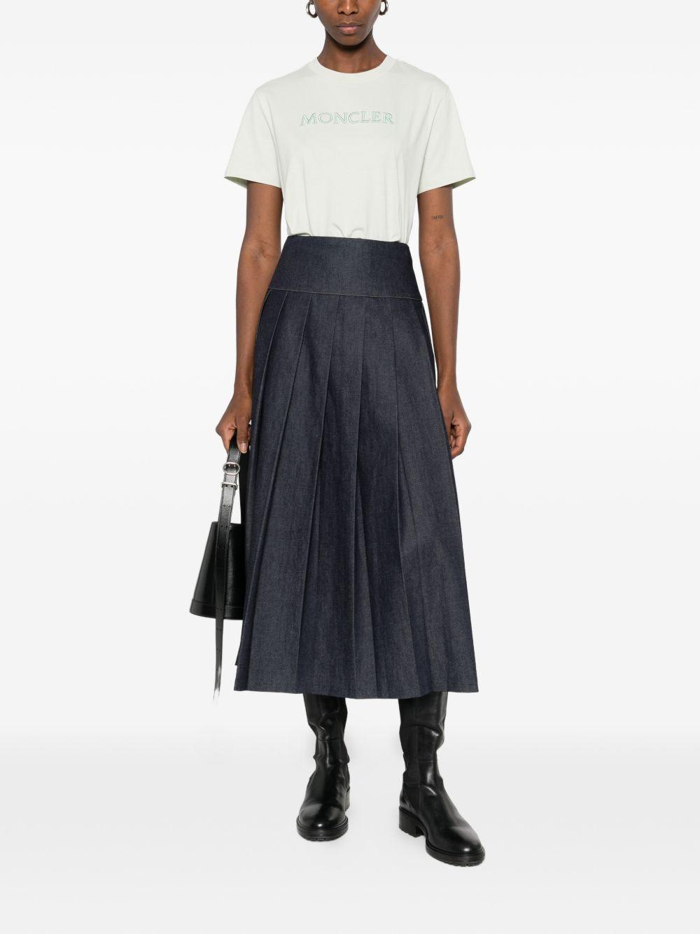 moncler t-shirts and polos verde acqua cotton - women