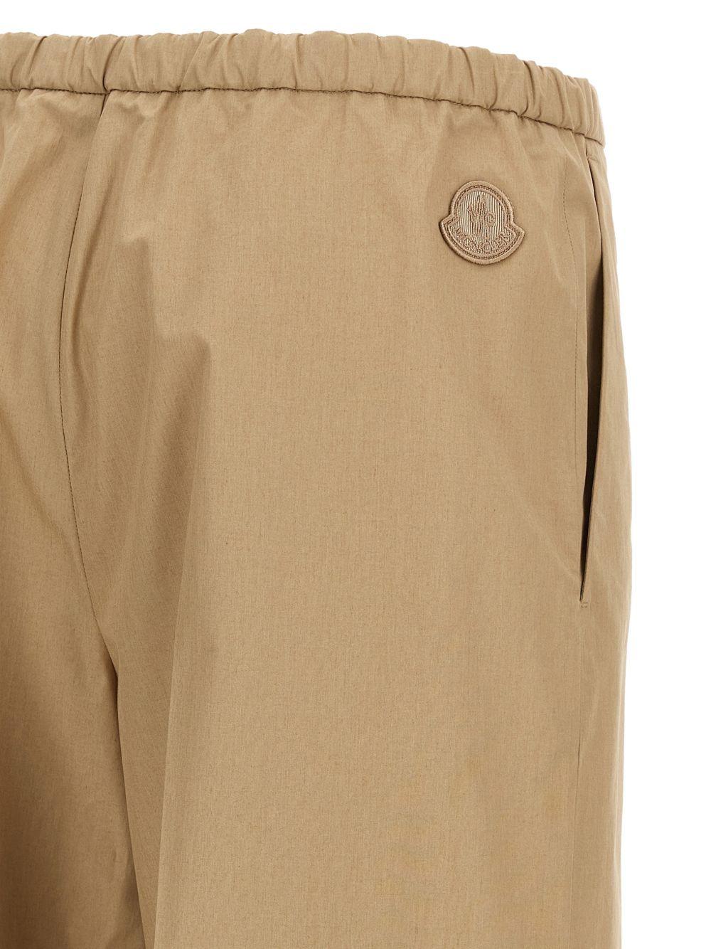 moncler trousers beige cotton - women