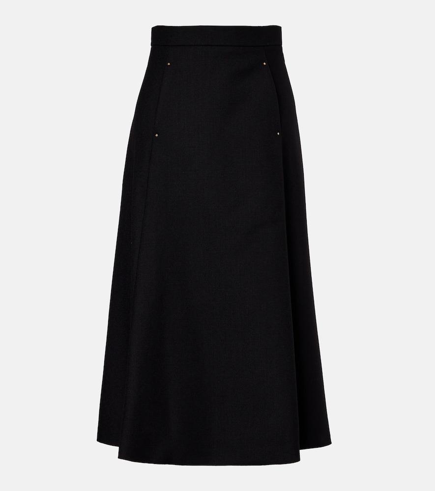 moncler virgin wool midi skirt