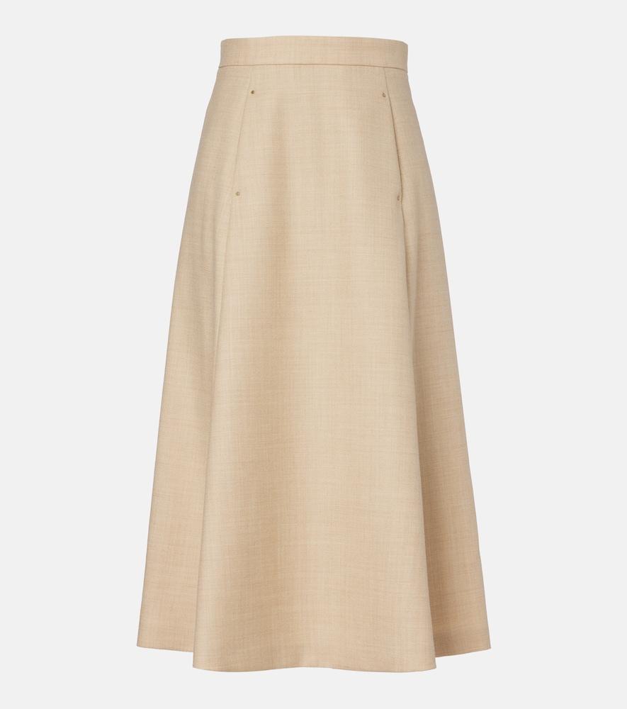 moncler virgin wool midi skirt
