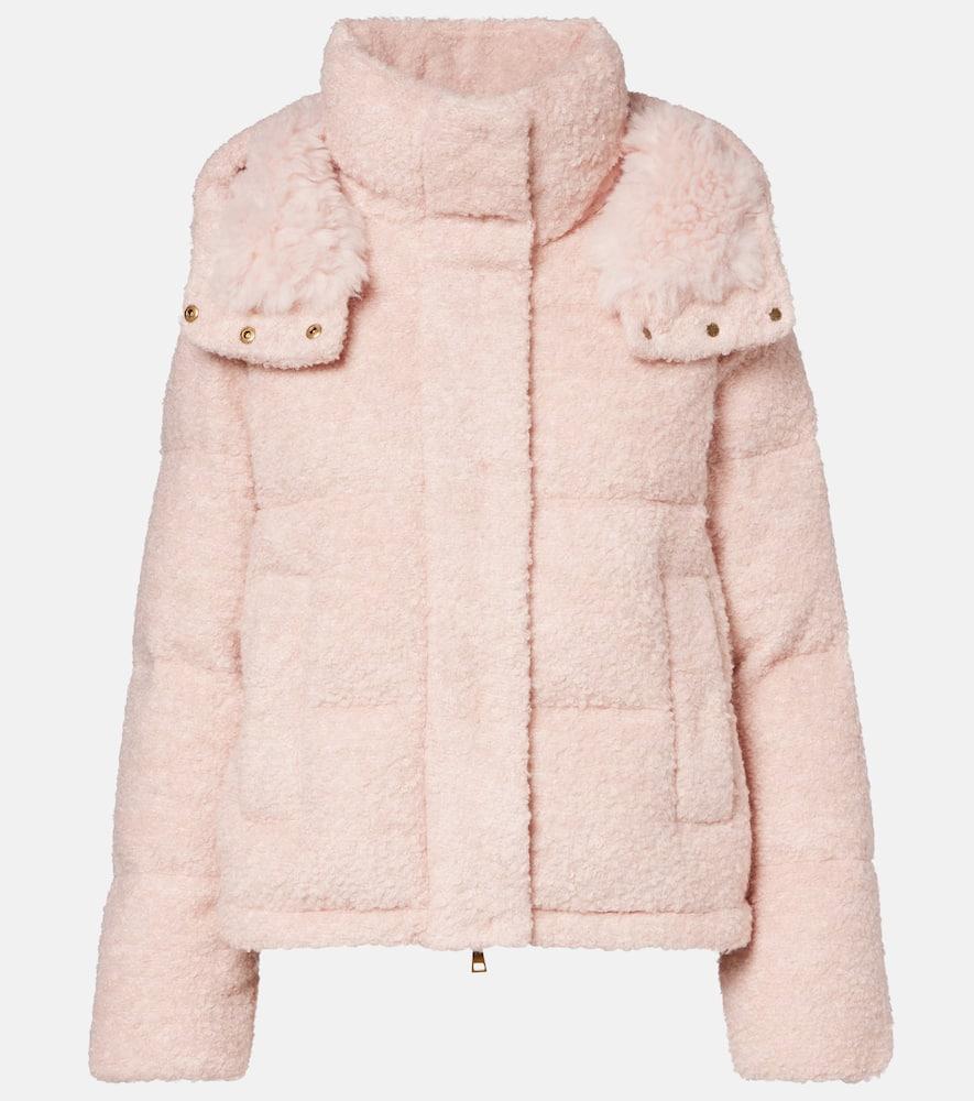 moncler virieu hooded bouclé down jacket