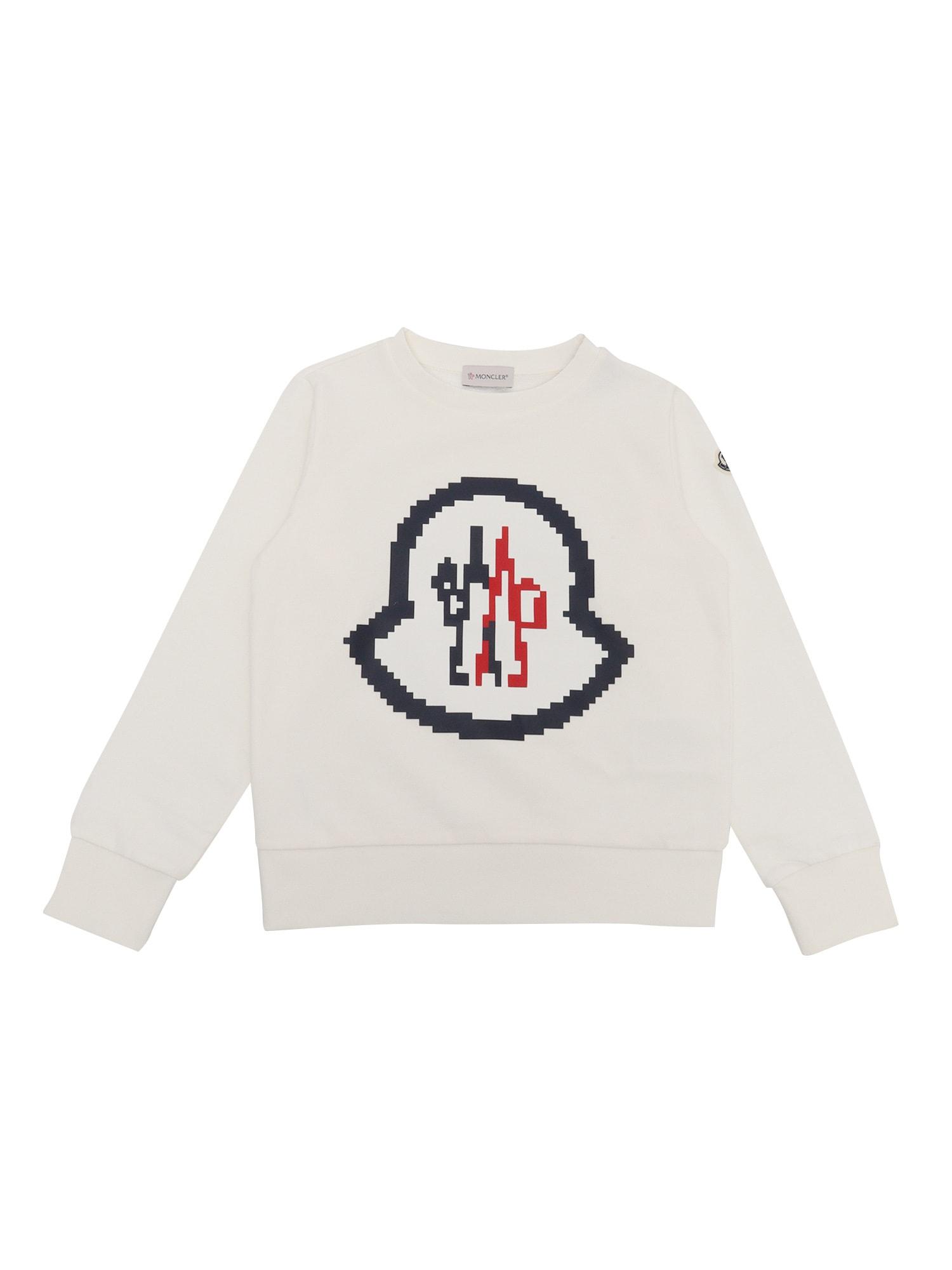 moncler white sweatshirt with logo